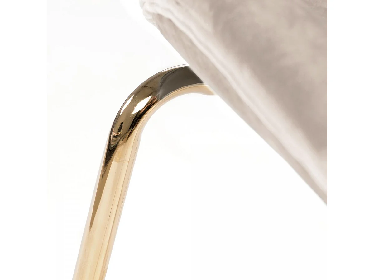 Fauteuil semi artisanal LOT DE 2 ARA 59x47x90 beige et laiton