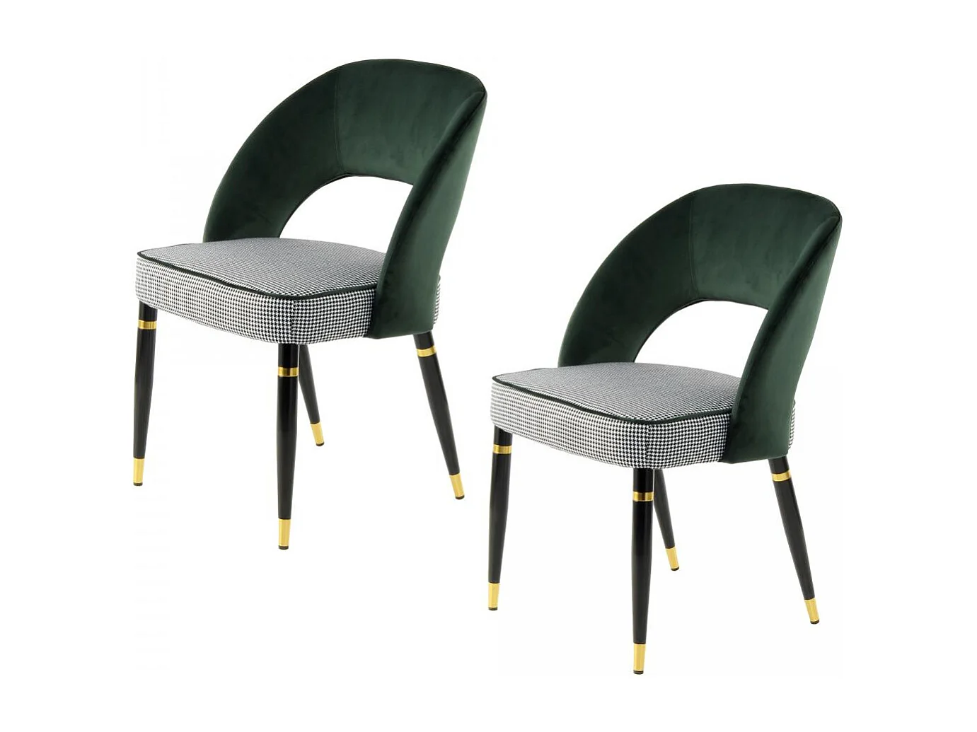 Fauteuil semi artisanal LOT DE 2 ABE 56x58x83 vert et or