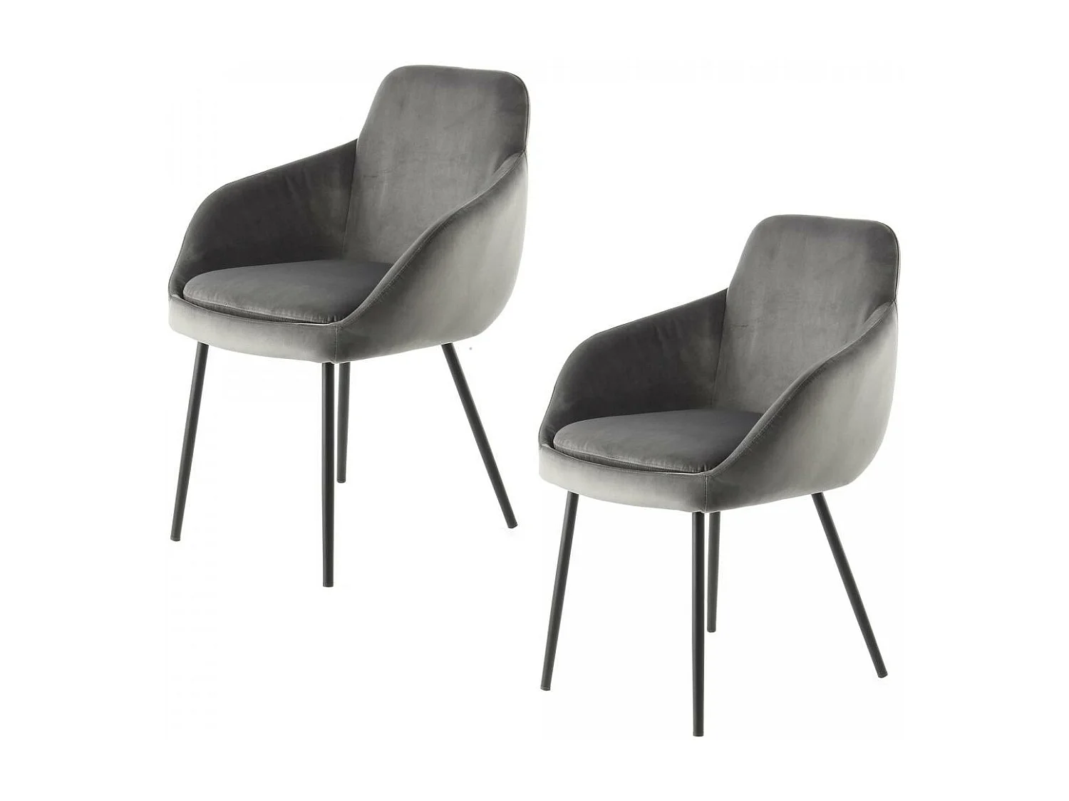 Fauteuil semi artisanal LOT DE 2 ASA 61x60,5x81 gris