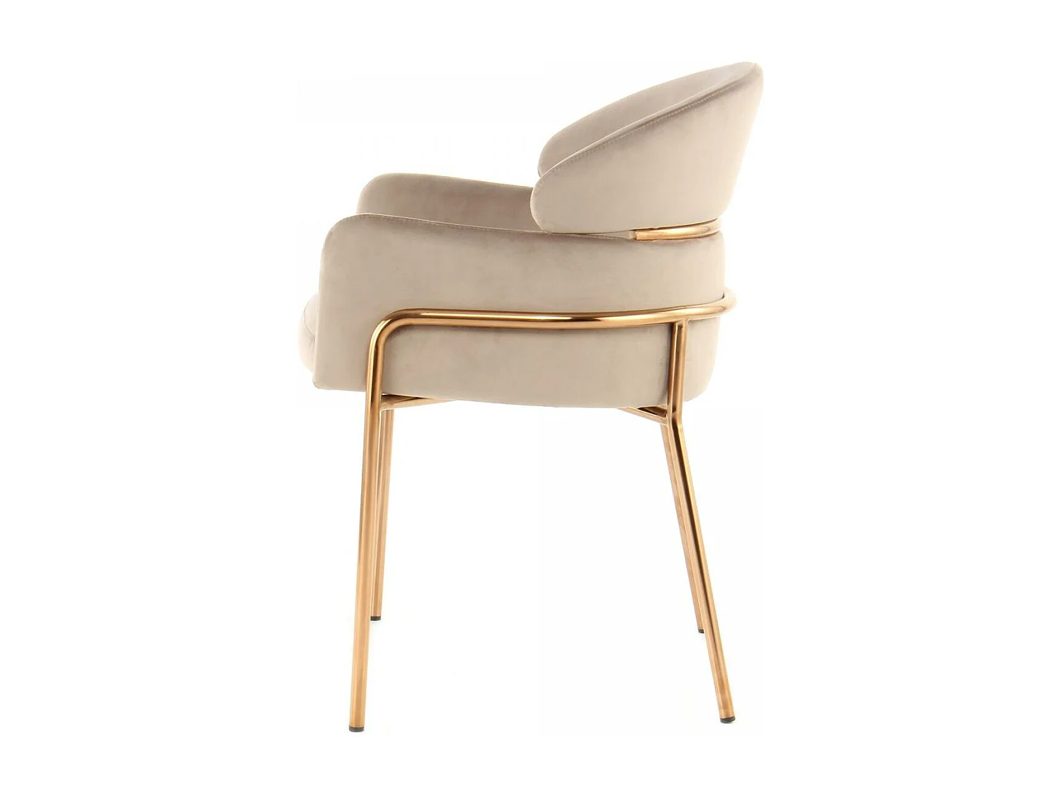 Fauteuil semi artisanal AVA 57x58x79 taupe et or rose