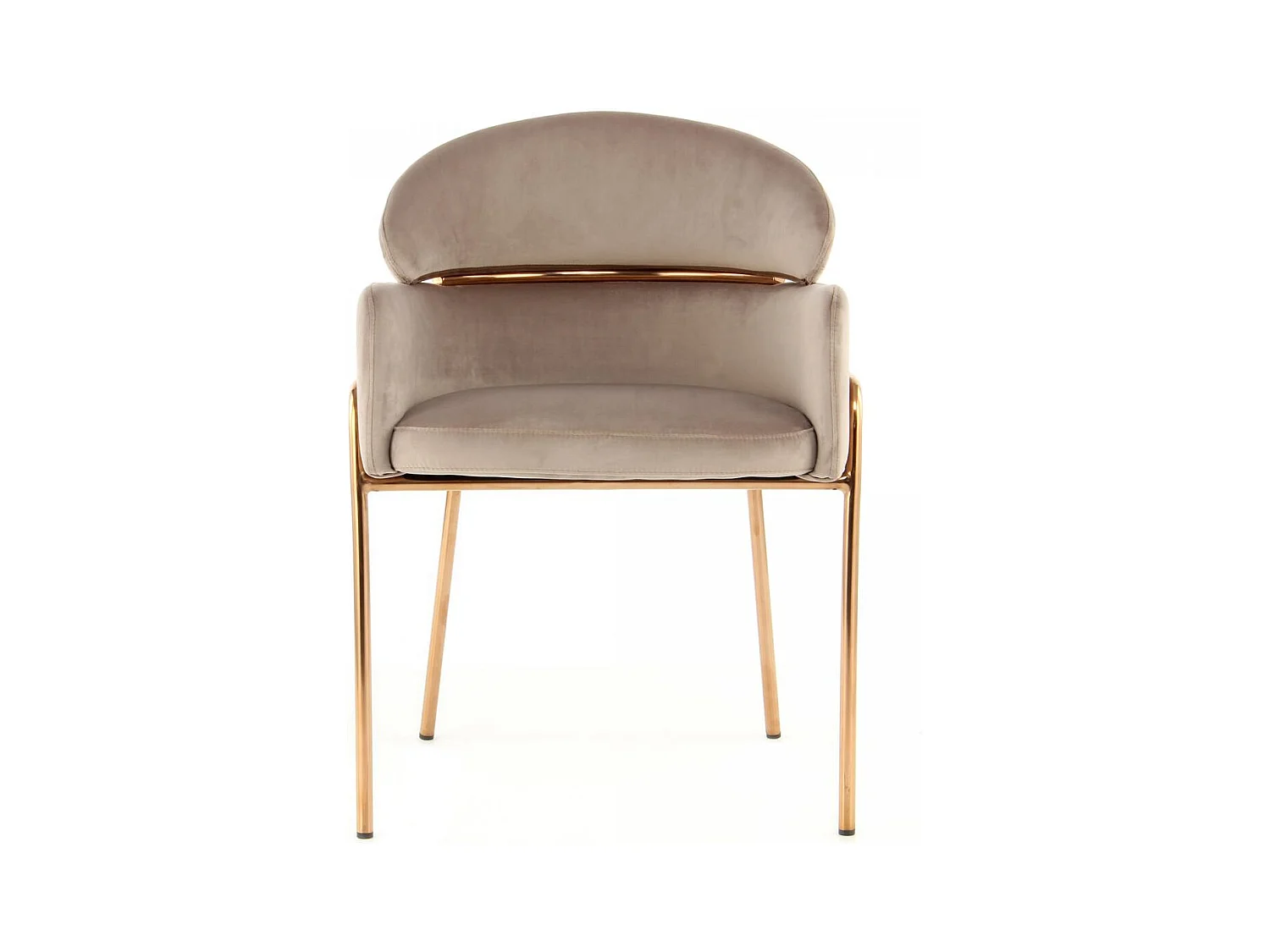 Fauteuil semi artisanal AVA 57x58x79 taupe et or rose
