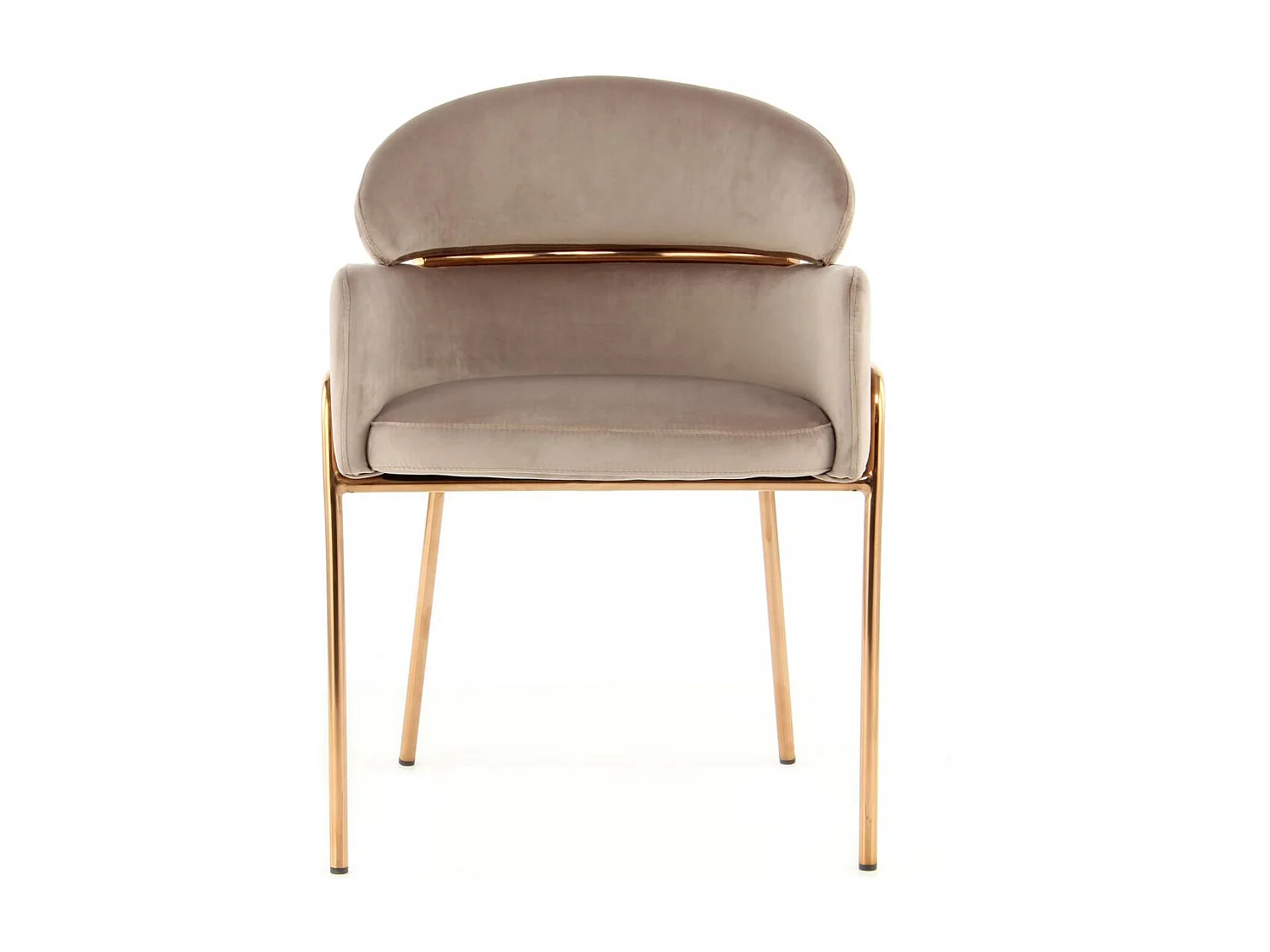 Fauteuil semi artisanal AVA 57x58x79 taupe et or rose