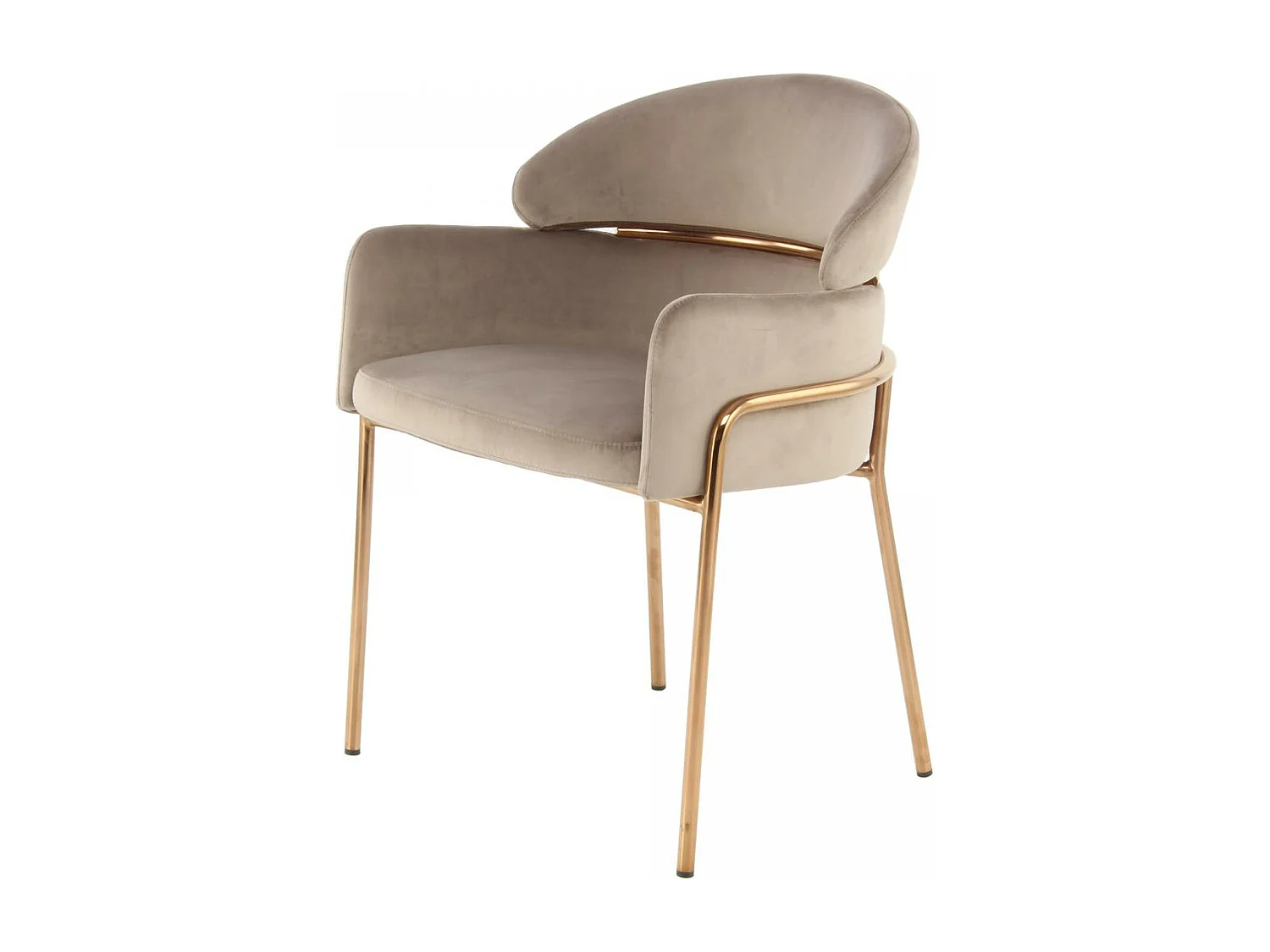 Fauteuil semi artisanal AVA 57x58x79 taupe et or rose