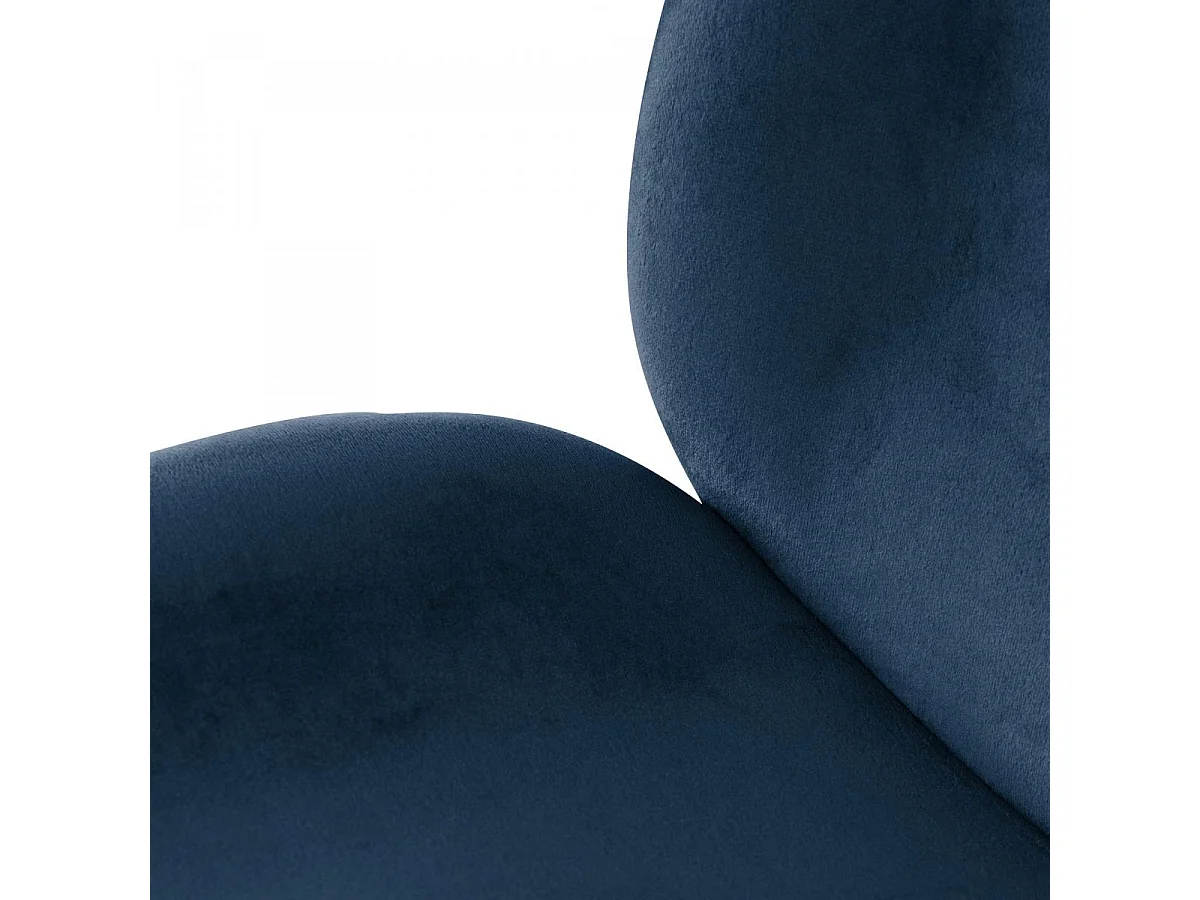 Chaise semi artisanal LOT DE 2 ARA 59x47x90 bleu et laiton