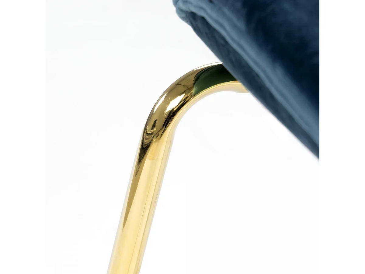 Chaise semi artisanal LOT DE 2 ARA 59x47x90 bleu et laiton