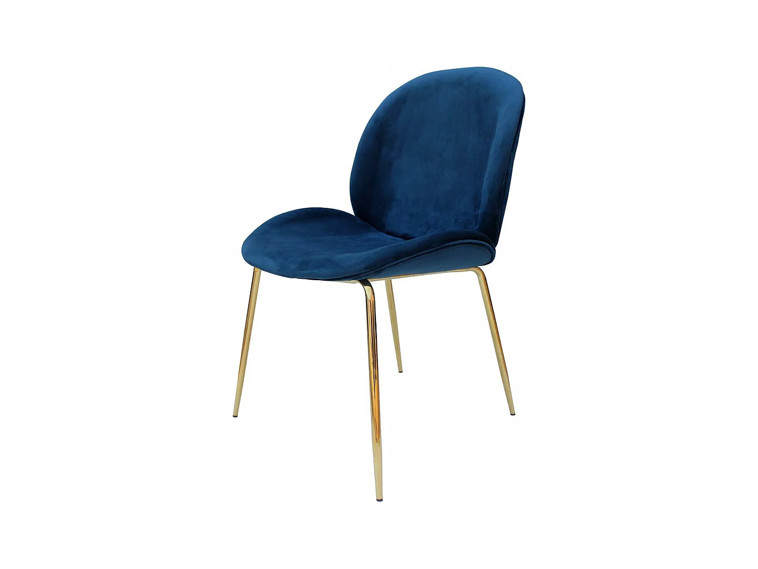 Chaise semi artisanal LOT DE 2 ARA 59x47x90 bleu et laiton