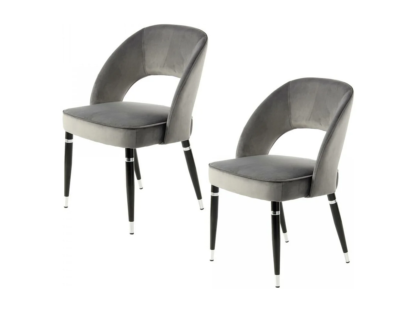 Fauteuil semi artisanal LOT DE 2 ABE 56x58 gris clair et gris foncé