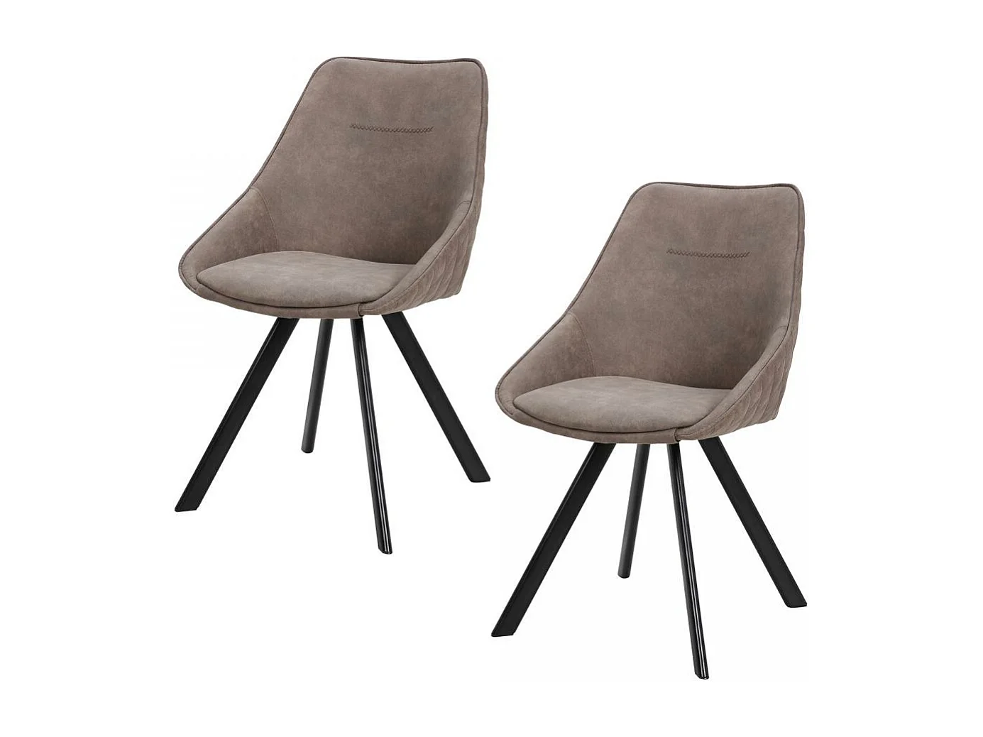 Fauteuil semi artisanal LOT DE 2 ADE 61x50x83 brun