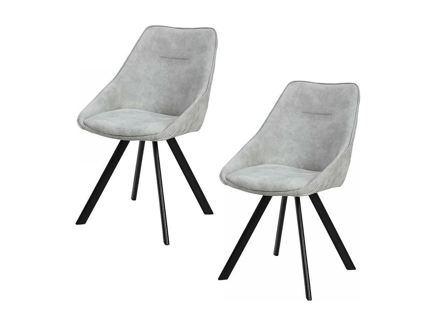 Fauteuil semi artisanal LOT DE 2 ADE 61x50x83 gris