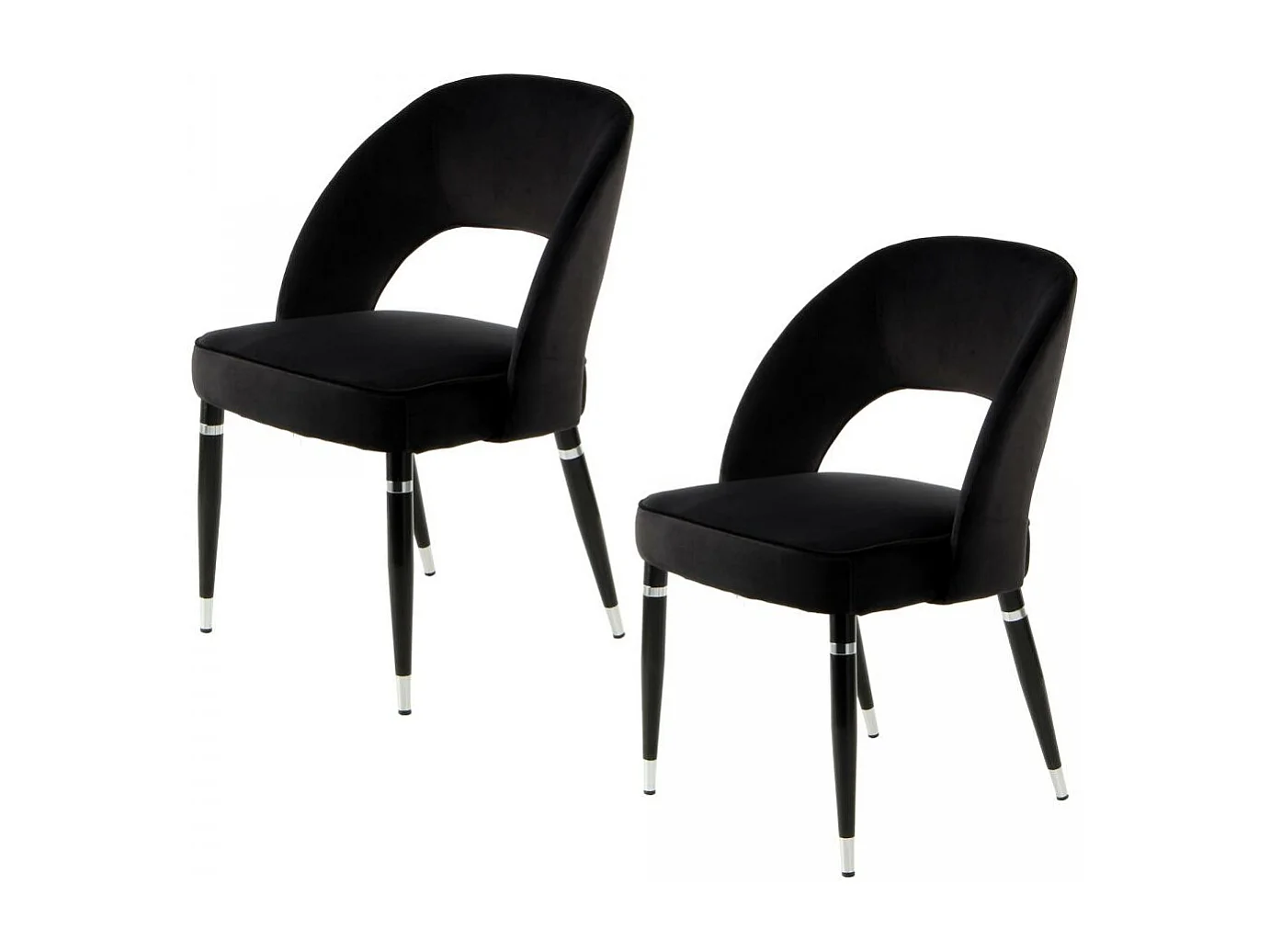 Fauteuil semi artisanal LOT DE 2 ABE 56x58x83 noir et gris