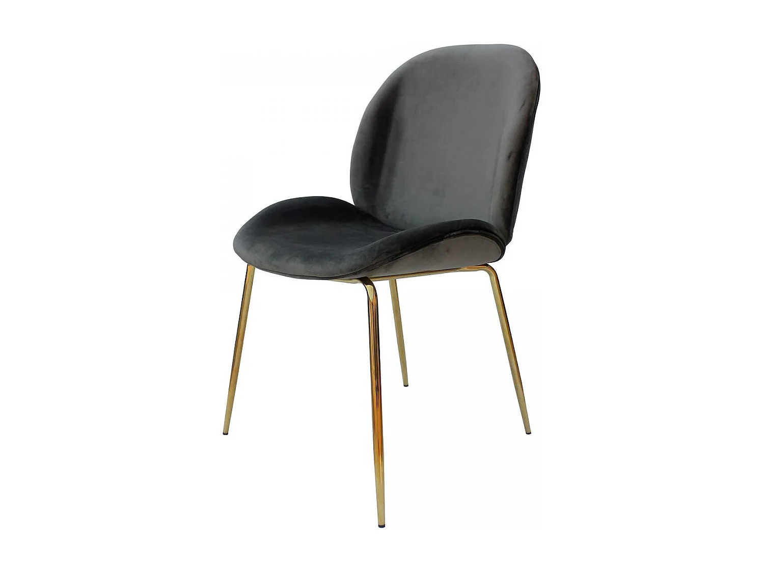 Chaise semi artisanal LOT DE 2 ARA 59x47x90 gris et laiton