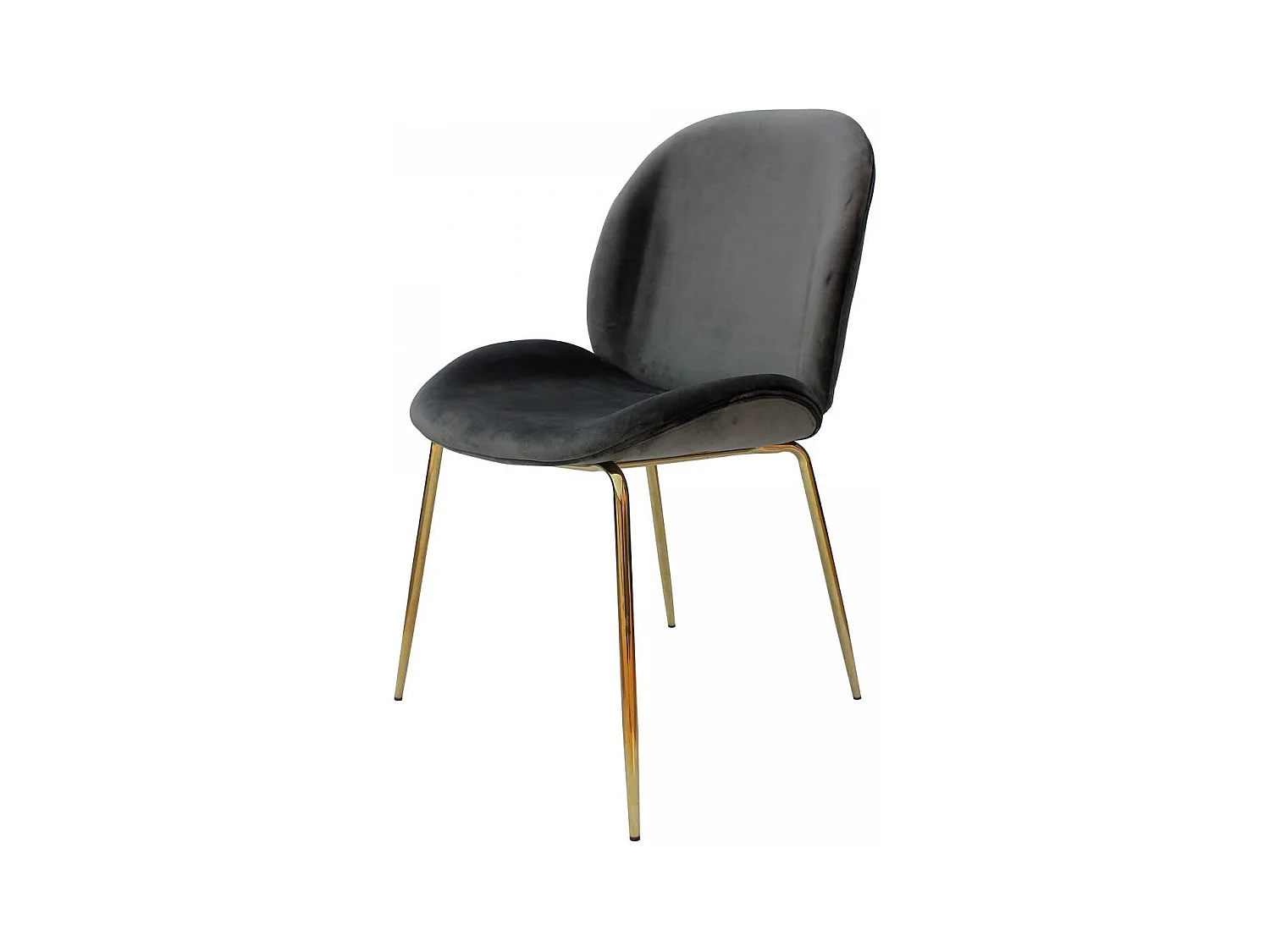 Chaise semi artisanal LOT DE 2 ARA 59x47x90 gris et laiton