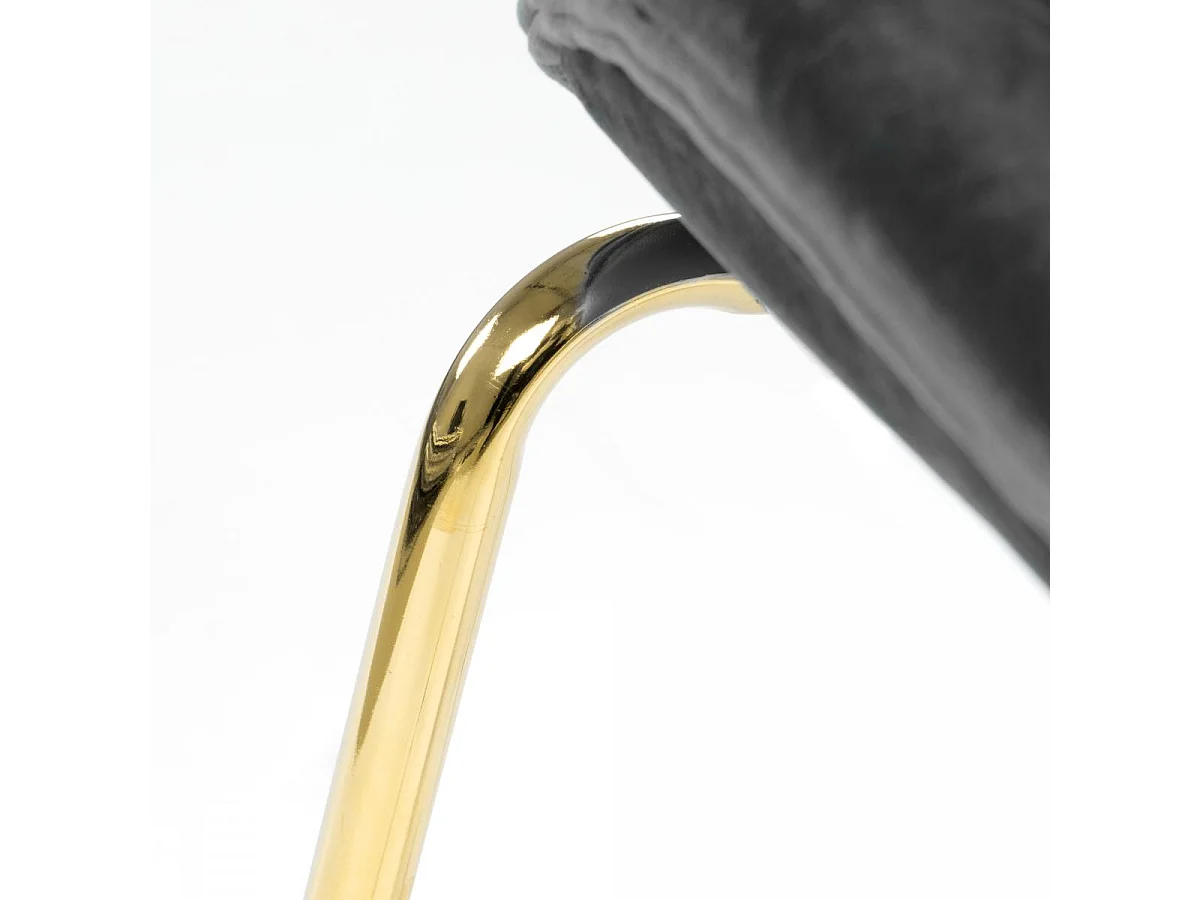 Chaise semi artisanal LOT DE 2 ARA 59x47x90 gris et laiton