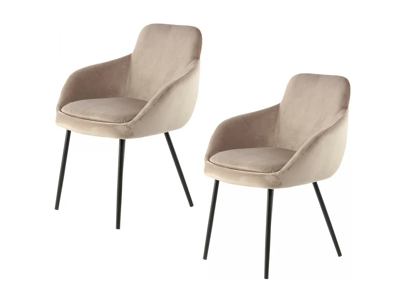 Fauteuil semi artisanal LOT DE 2 ASA 61x60,5x81 taupe