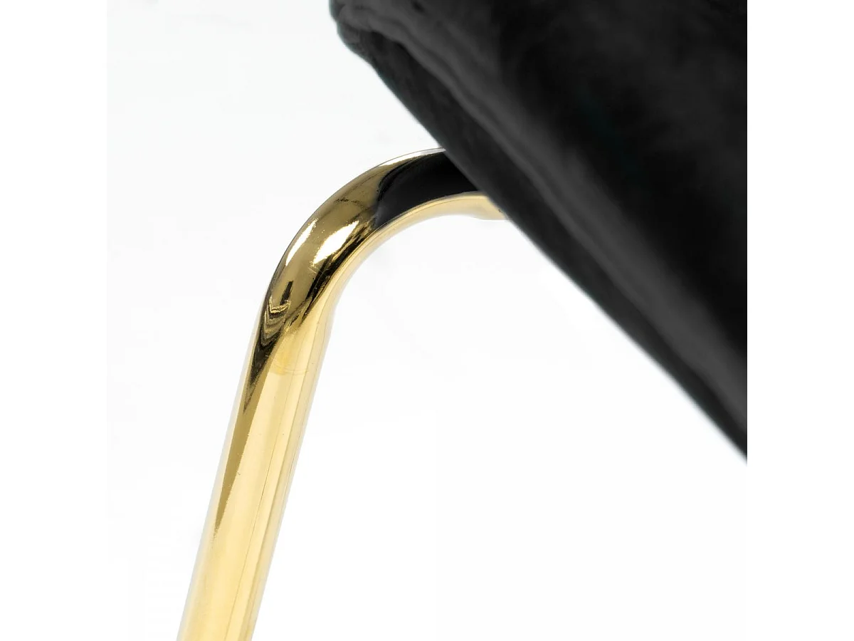 Chaise semi artisanal LOT DE 2 ARA 59x47x90 noir et laiton