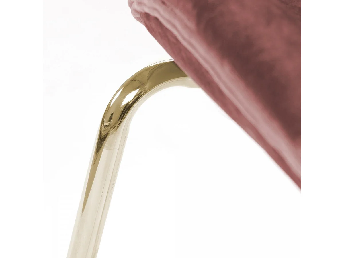 Chaise semi artisanal LOT DE 2 ARA 59x47x90 vieux rose et laiton