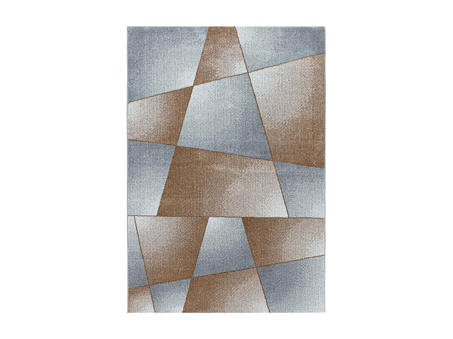 tapis chambre 120x170 tissé marron clair et bleu rectangle motif pastel BENAPA