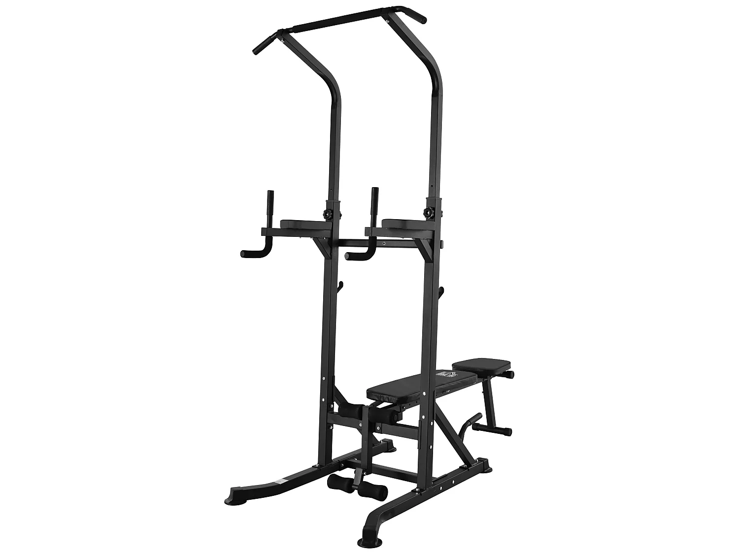 Station de musculation Fitness entrainement complet - barre de traction, à dips, banc de musculation pliable, poignées push-up  - acier noir