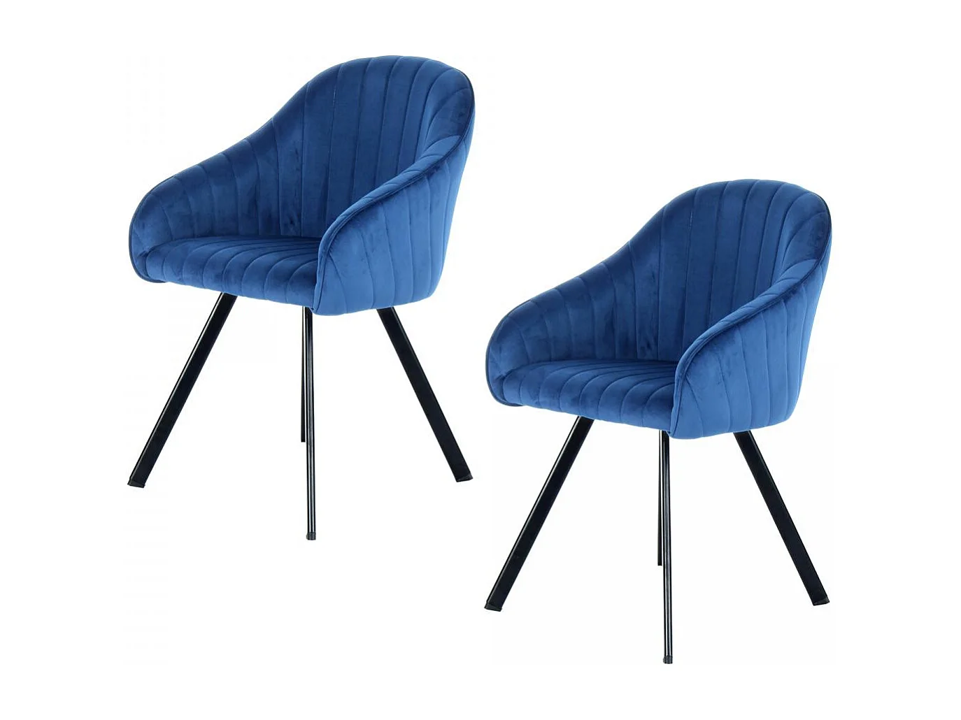 Fauteuil semi artisanal LOT DE 2 ANE 59x56x86 bleu foncé