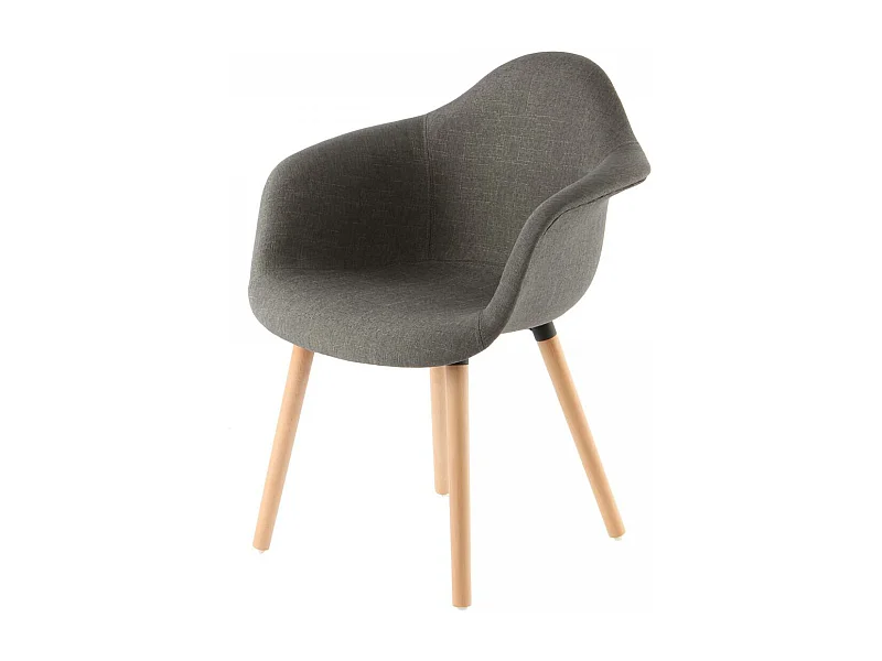 Fauteuil semi artisanal LOT DE 2 ABI 64x62x80,5 gris foncé