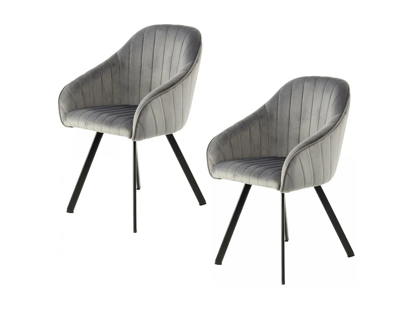 Fauteuil semi artisanal LOT DE 2 ANE 59x56x86 gris foncé
