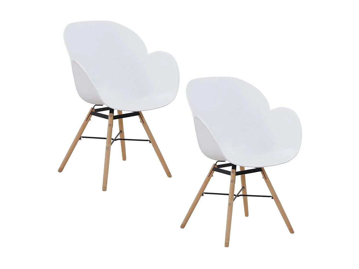 Fauteuil semi artisanal LOT DE 2 ADA 57,5x59x83,5 blanc