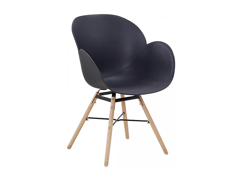 Fauteuil semi artisanal LOT DE 2 ADA 57,5x59x83,5 noir