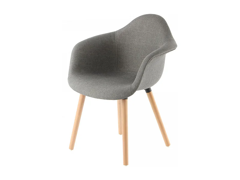 Fauteuil semi artisanal LOT DE 2 ABI 64x62x80,5 gris