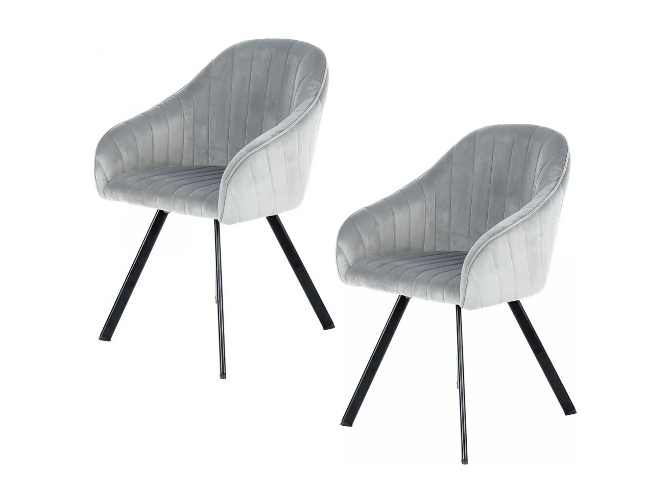 Fauteuil semi artisanal LOT DE 2 ANE 59x56x86 gris
