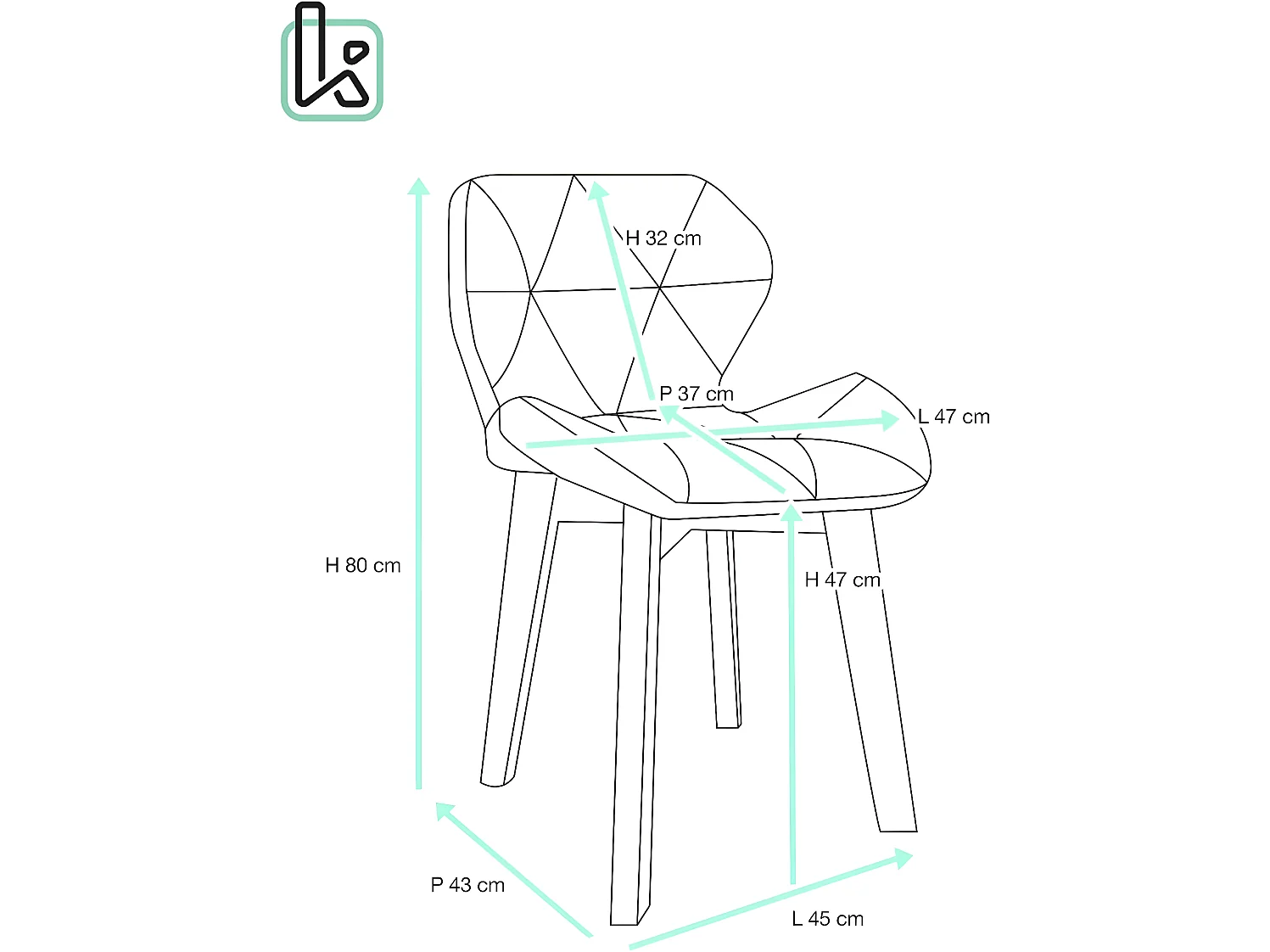 Lote de 2 sillas escandinavas para salón y comedor, asiento acolchado de cuero sintético acolchado, patas de madera de haya clara FATI (negro)
