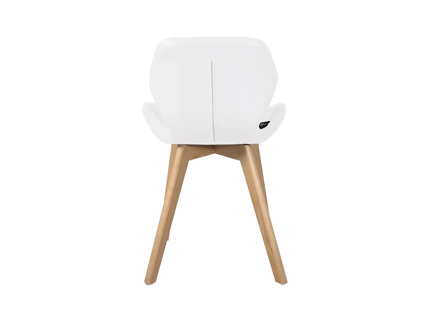 Lot 4 chaises scandinaves simili cuir matelassé rembourré pieds bois clair FATI (blanc)