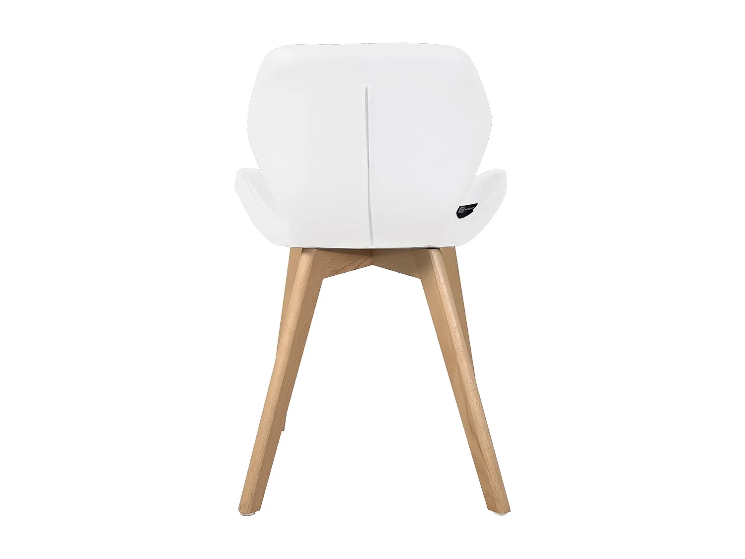 Lot 4 chaises scandinaves simili cuir matelassé rembourré pieds bois clair FATI (blanc)