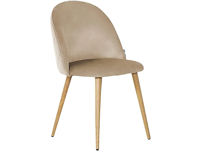 LUCIA - Chaise en Velours - Inspiration Scandinave - Beige