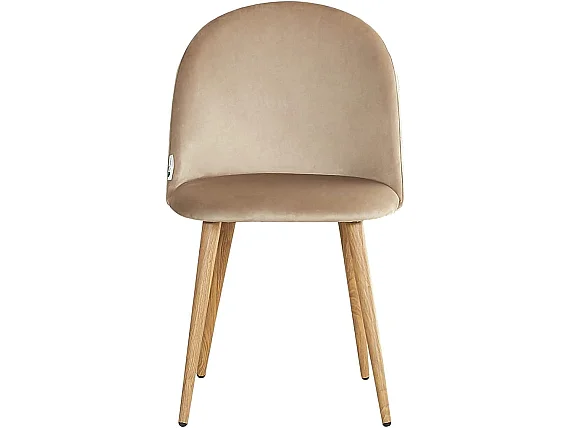 LUCIA - Chaise en Velours - Inspiration Scandinave - Beige