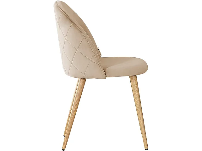 LUCIA - Chaise en Velours - Inspiration Scandinave - Beige