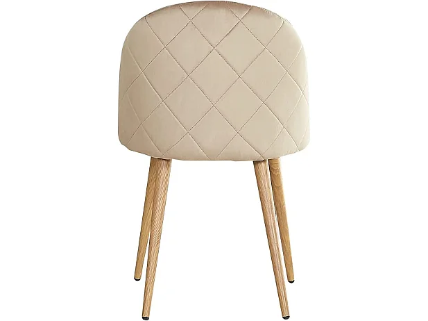 LUCIA - Chaise en Velours - Inspiration Scandinave - Beige