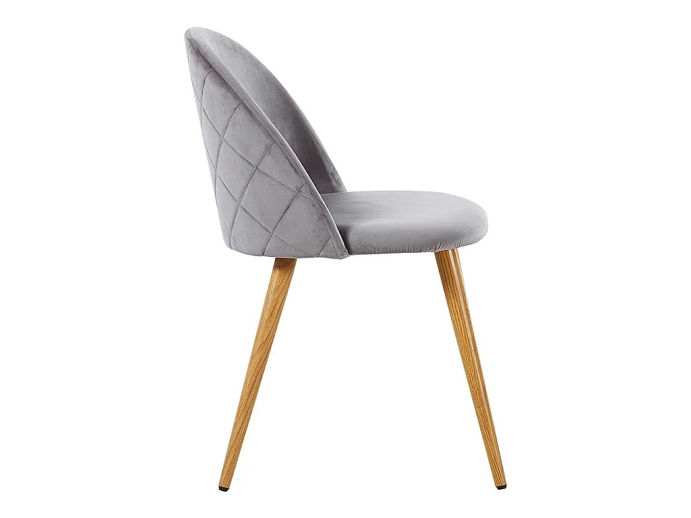 LUCIA - Chaise en Velours - Inspiration Scandinave - Gris