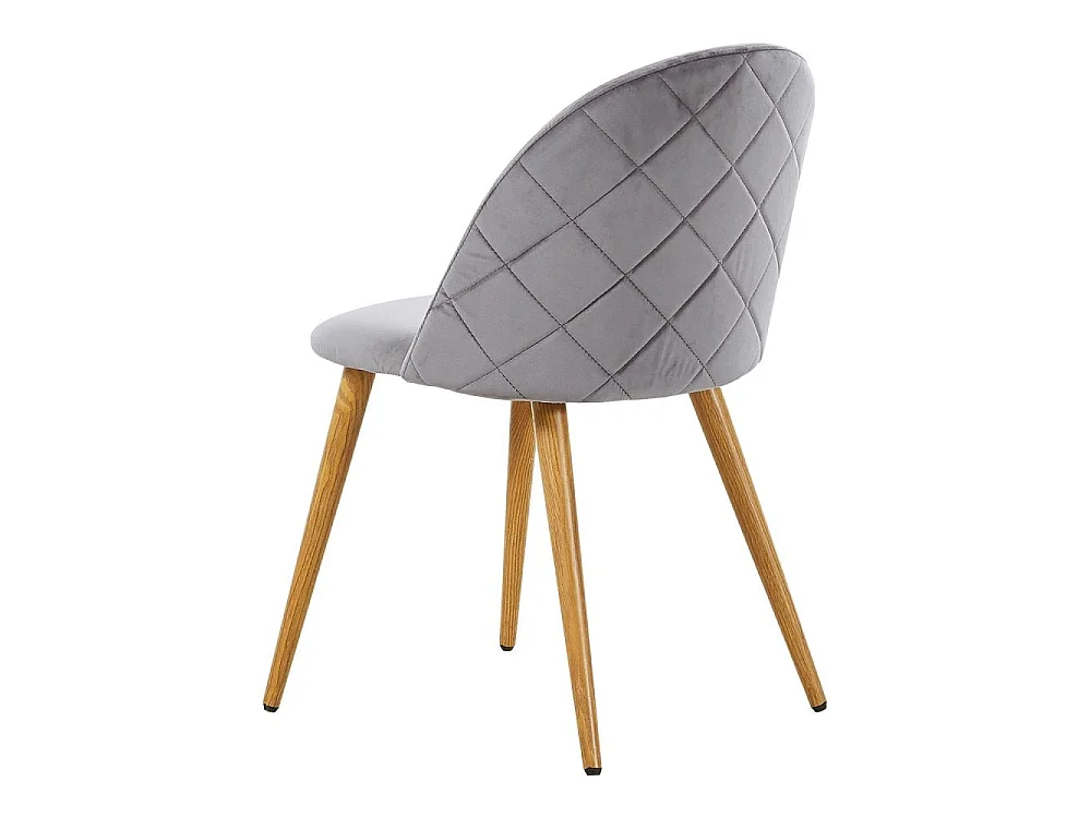 LUCIA - Chaise en Velours - Inspiration Scandinave - Gris