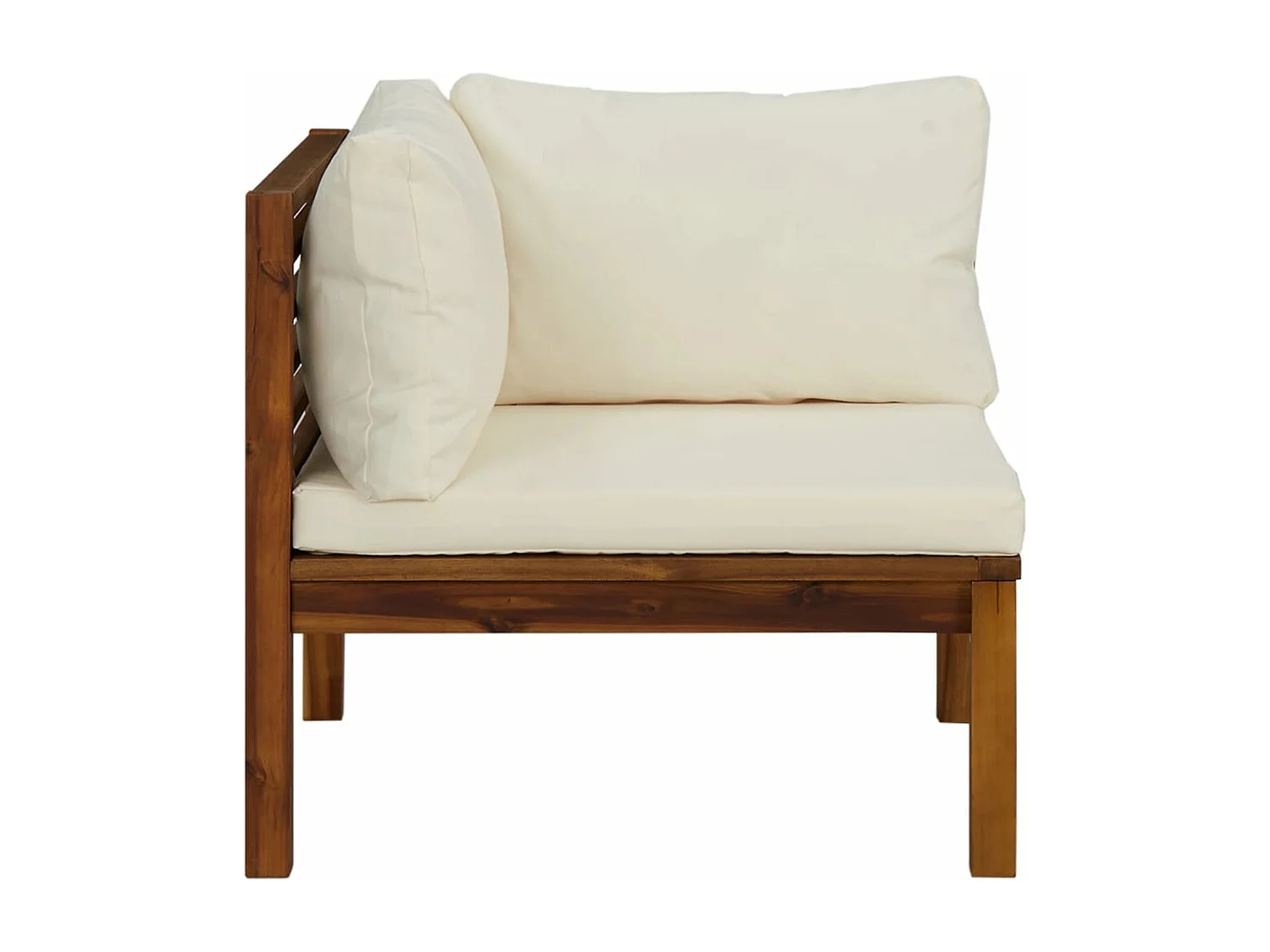 2-tlg. Sofagarnitur,Couchgarnitur mit Cremeweißen Kissen Massivholz Akazie -gkd303845