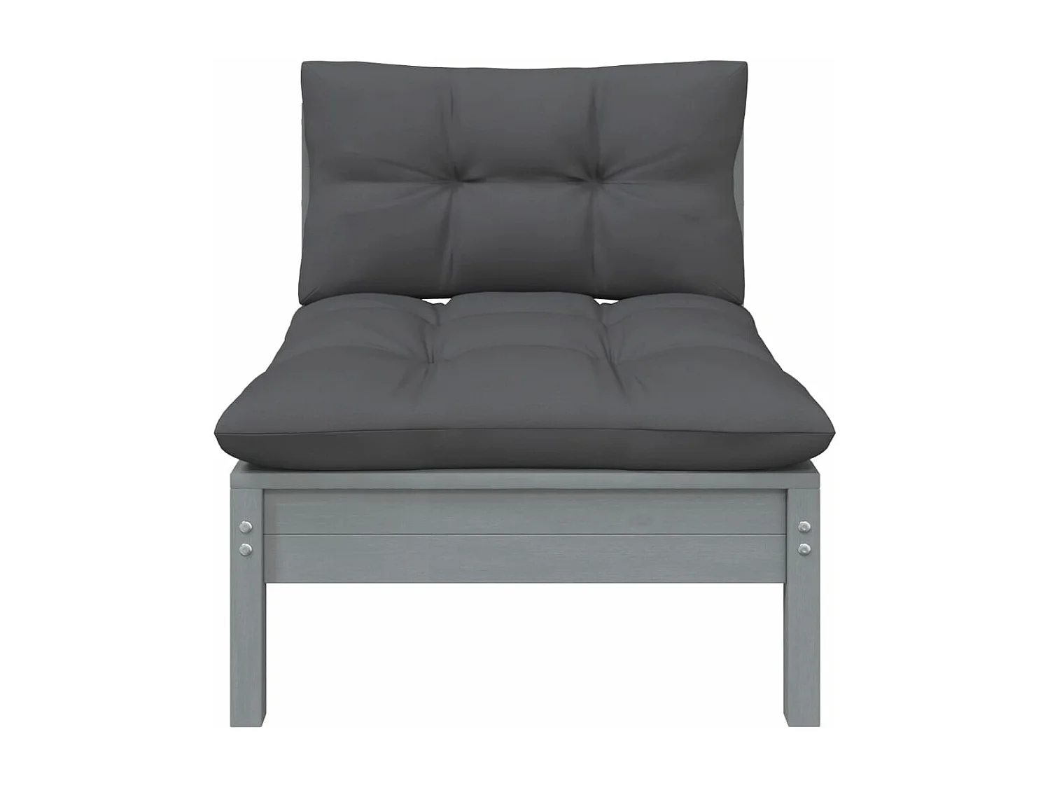 3-tlg. Garten-Sitzgruppe: Sofa + Tisch | Garten-Lounge-Set mit Kissen Grau Kiefer Massivholz -GKD736600