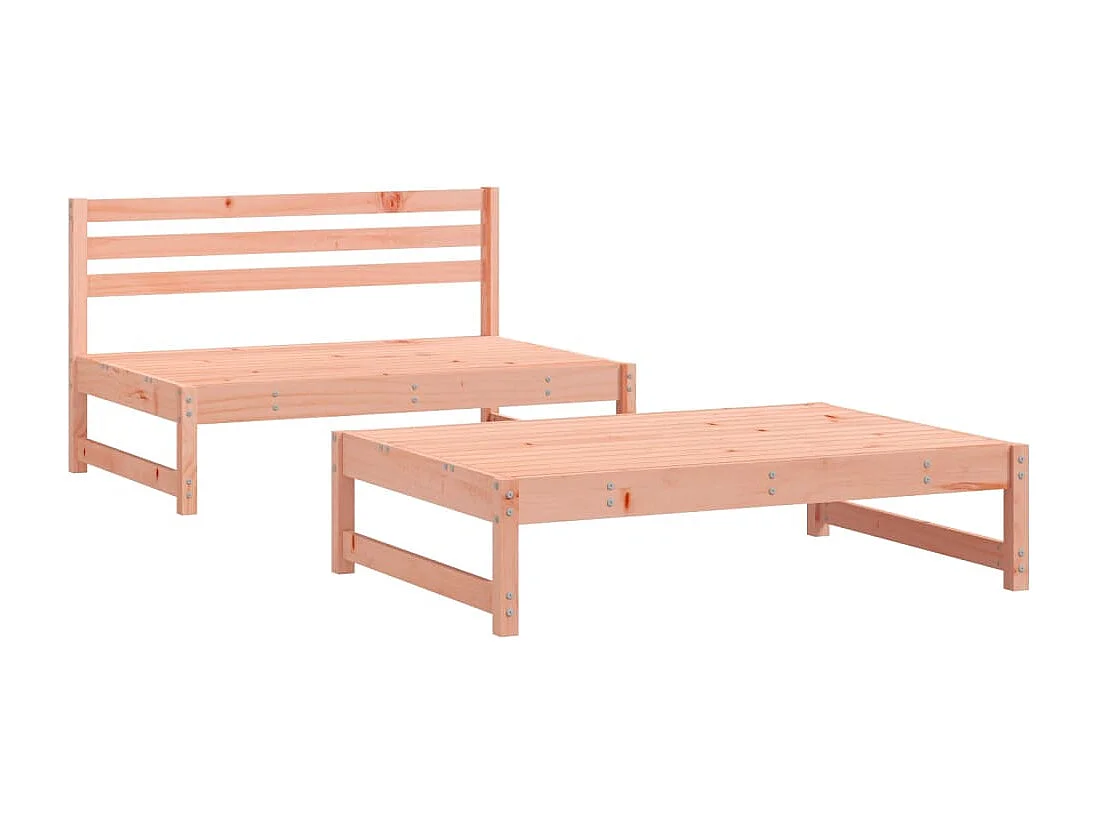 2-tlg. Garten-Sitzgruppe: Sofa + Tisch | Garten-Lounge-Set Massivholz Douglasie -GKD476606