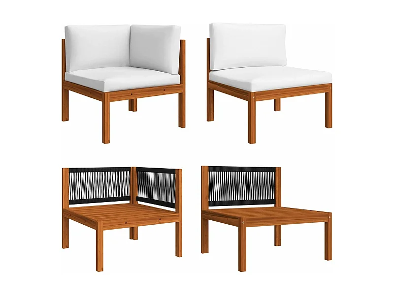 2-tlg. Garten-Sitzgruppe | Garten-Lounge-Set mit Auflagen Akazie Massivholz -GKD951445