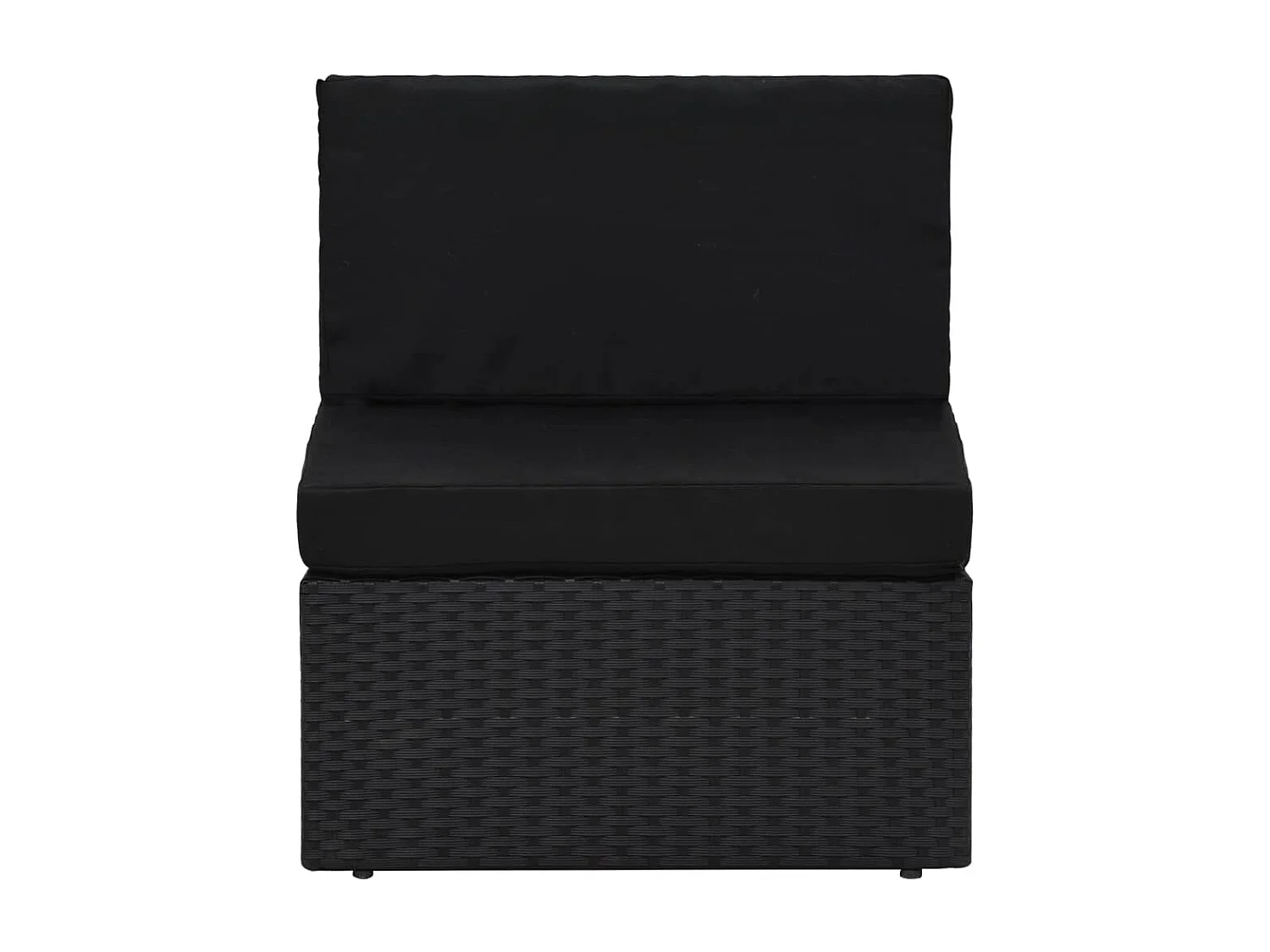 2-tlg. Garten-Sitzgruppe: Sofa + Tisch | Garten-Lounge-Set Poly Rattan Schwarz -GKD991722