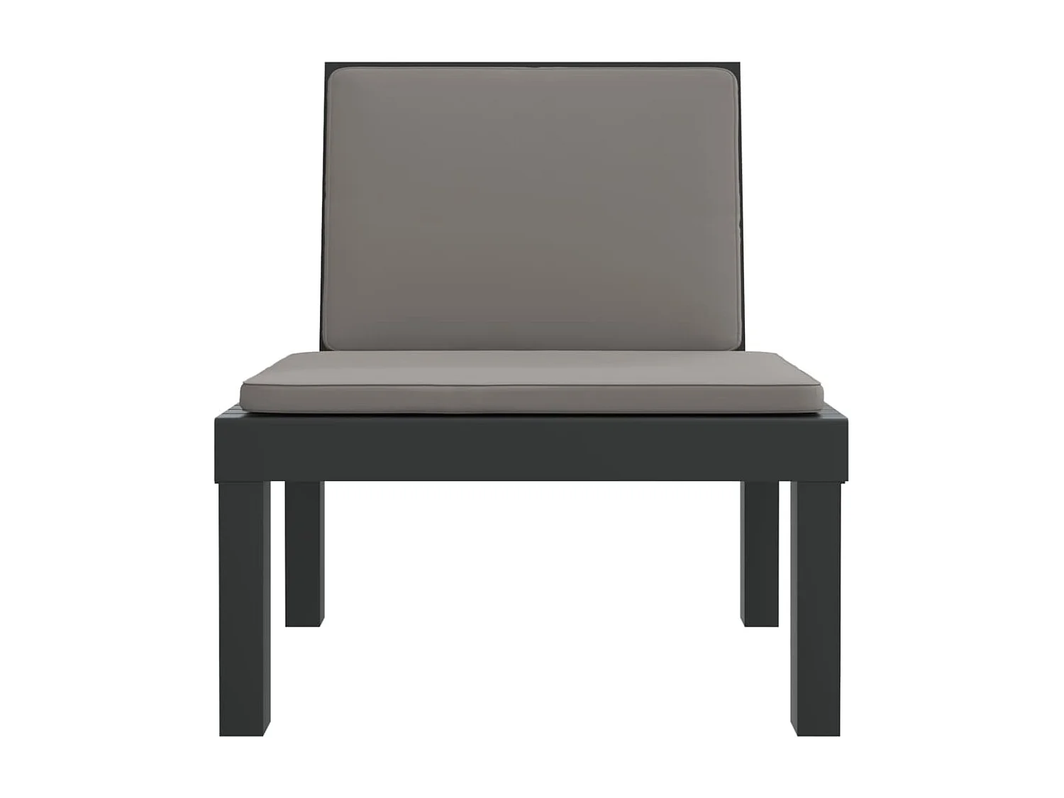 3-tlg. Garten-Sitzgruppe: Sonnenliege + Stühle + Tisch | Garten-Lounge-Set mit Kissen Anthrazit PP -GKD905134