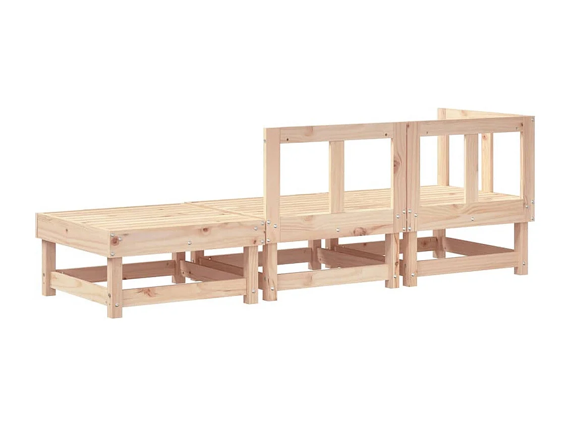 3-tlg. Garten-Sitzgruppe: Sofa + Tisch | Garten-Lounge-Set Massivholz Kiefer -GKD557156