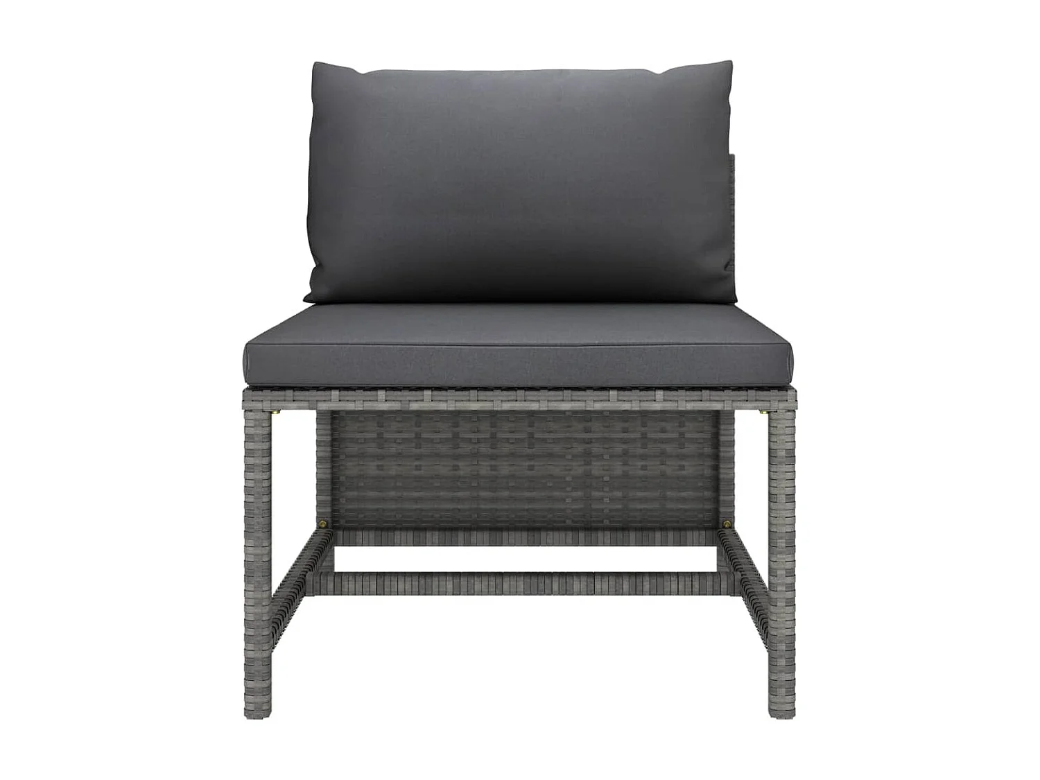 3-tlg. Garten-Sofagarnitur,Gartenmöbel-Set mit Kissen Grau Poly Rattan -gkd725677