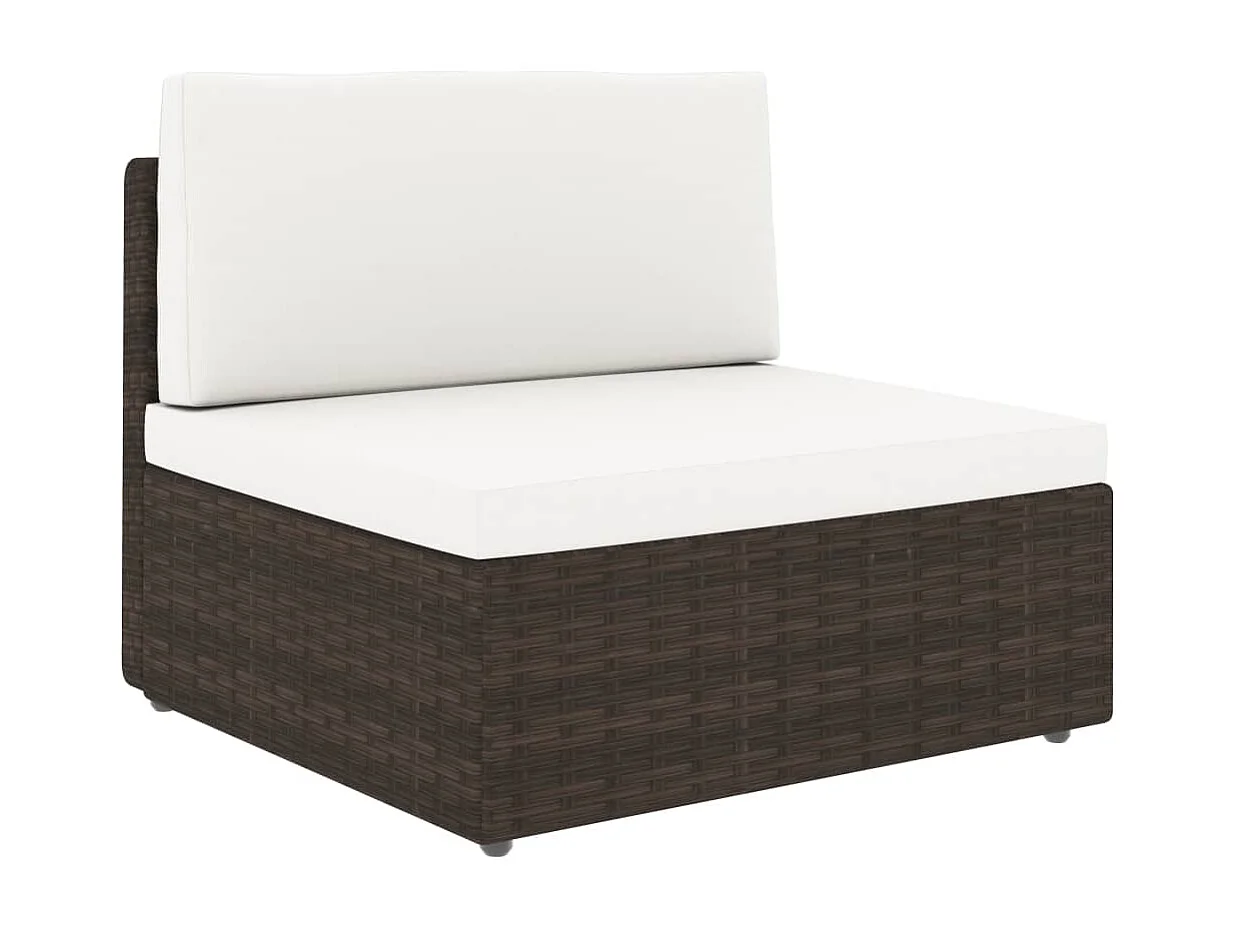 2-tlg. Garten-Sitzgruppe: Sofa + Tisch | Garten-Lounge-Set Poly Rattan Braun -GKD769515