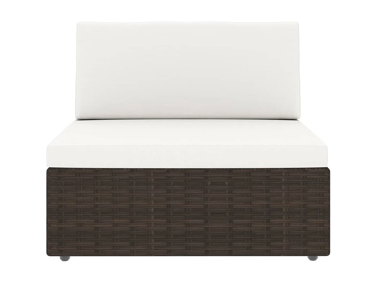 2-tlg. Garten-Sitzgruppe: Sofa + Tisch | Garten-Lounge-Set Poly Rattan Braun -GKD769515