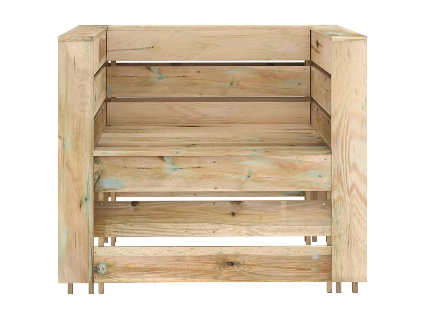 2-tlg. Garten-Sitzgruppe: Sofa + Tisch | Garten-Lounge-Set aus Paletten Imprägniertes Kiefernholz -GKD632382