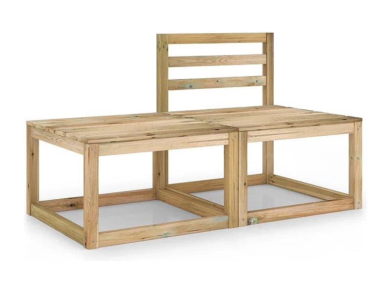 2-tlg. Garten-Sitzgruppe: Sofa + Tisch | Garten-Lounge-Set Kiefernholz Grün Imprägniert -GKD294182